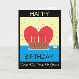 Carte Joyeux Anniversaire, de mon coeur au vôtre : vierg