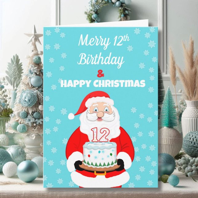 Carte Joyeux anniversaire de Noël 12 Santa  (Créateur téléchargé)