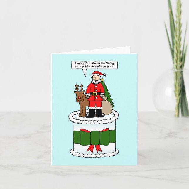 Carte Joyeux anniversaire de Noël au mari (Devant)