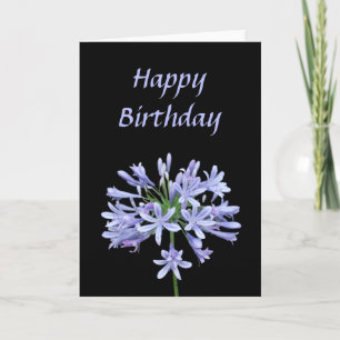 Carte Joyeux anniversaire de noir bleu d'Agapanthus