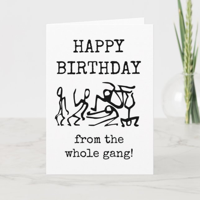 Carte Joyeux anniversaire de nous tous, Coworker Card (Devant)