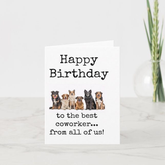 Carte Joyeux anniversaire de nous tous, Coworker Card (Devant)