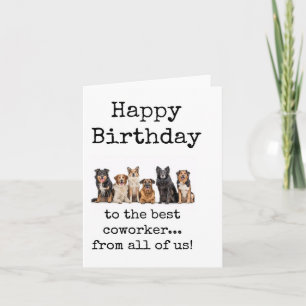 Carte Joyeux anniversaire de nous tous, Coworker Card