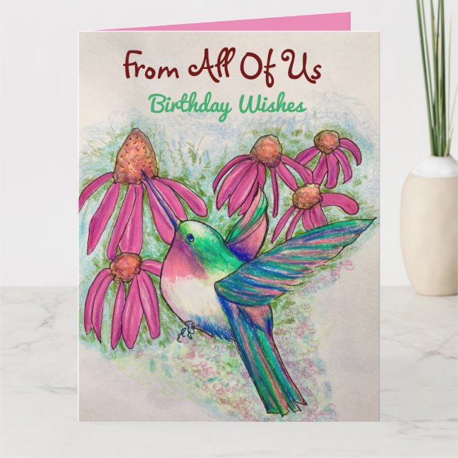 Carte Joyeux Anniversaire De Nous Tous Joli Doux (Devant)