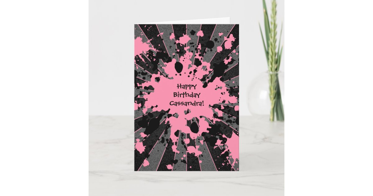 Carte Joyeux Anniversaire De Paintball Rose Zazzle Fr