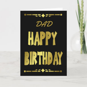 Carte Joyeux anniversaire de père Modern Black Gold