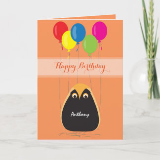 Carte Joyeux anniversaire de personnaliser avec un hibou