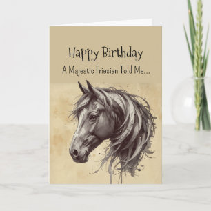 Carte Joyeux anniversaire de personnalité de cheval fris