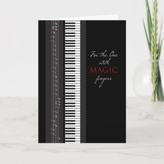 Carte Joyeux Anniversaire De Piano Magique De Doigts Zazzle Fr