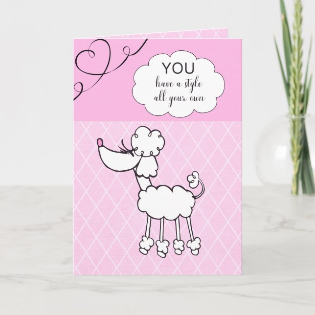 Carte Joyeux anniversaire de Pink Poodle (Devant)