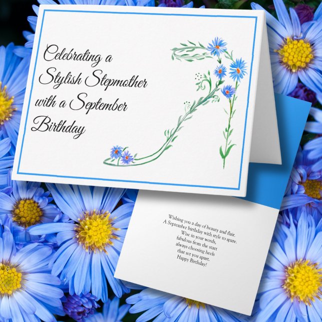 Carte Joyeux anniversaire de septembre Belle-mère  Aster (Créateur téléchargé)