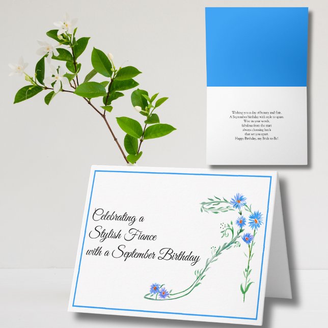 Carte Joyeux anniversaire de septembre fiancé Fleurs d'a (Créateur téléchargé)