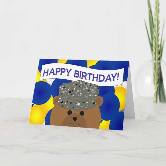 Carte Joyeux anniversaire de service actif de la Force a (Devant)