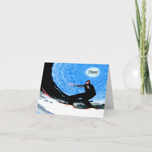 Carte Joyeux anniversaire de surfer (Devant)