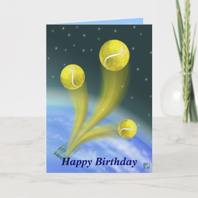 Carte Joyeux anniversaire de tennis (Devant)