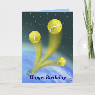 Carte Joyeux anniversaire de tennis