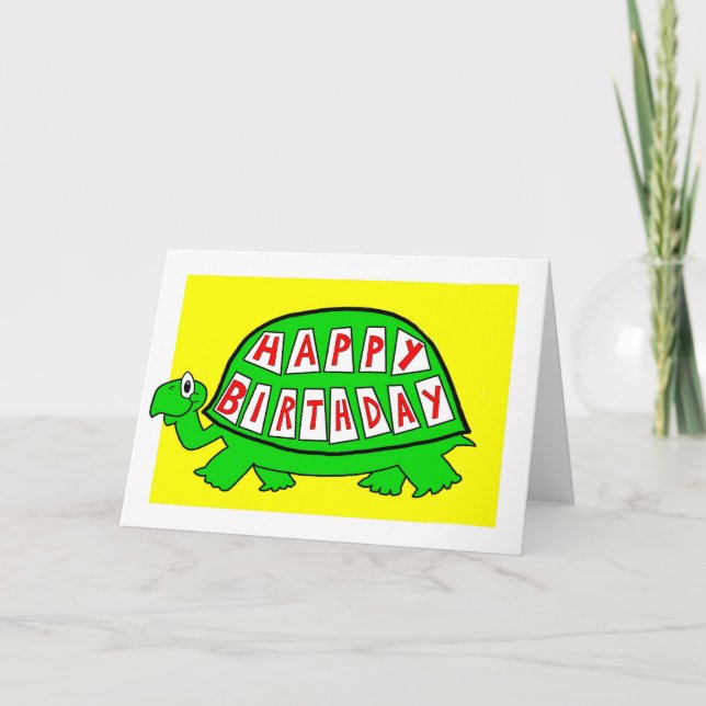 Carte Joyeux anniversaire de tortue (Devant)