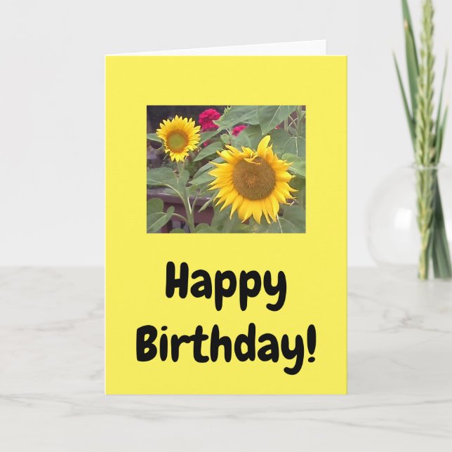 Carte Joyeux anniversaire de tournesol ! (Devant)