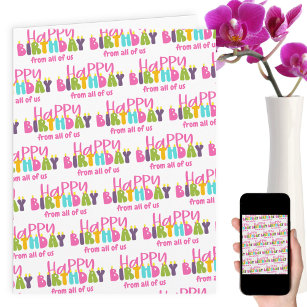 Carte Joyeux anniversaire de tous nous bougies colorées