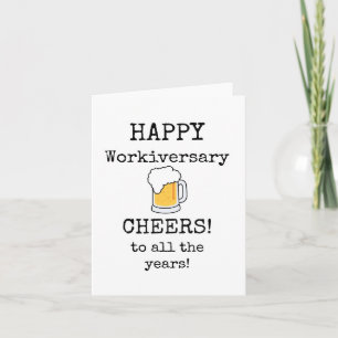 Carte Joyeux Anniversaire de Travail, À votre santé, Car