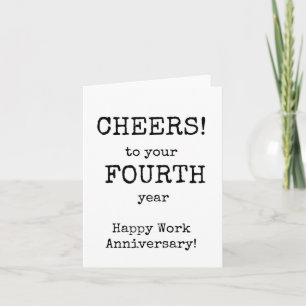 Carte Joyeux anniversaire de travail quatrième année