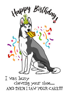 Cartes Chien Traineau Siberien D Anniversaire Zazzle Fr