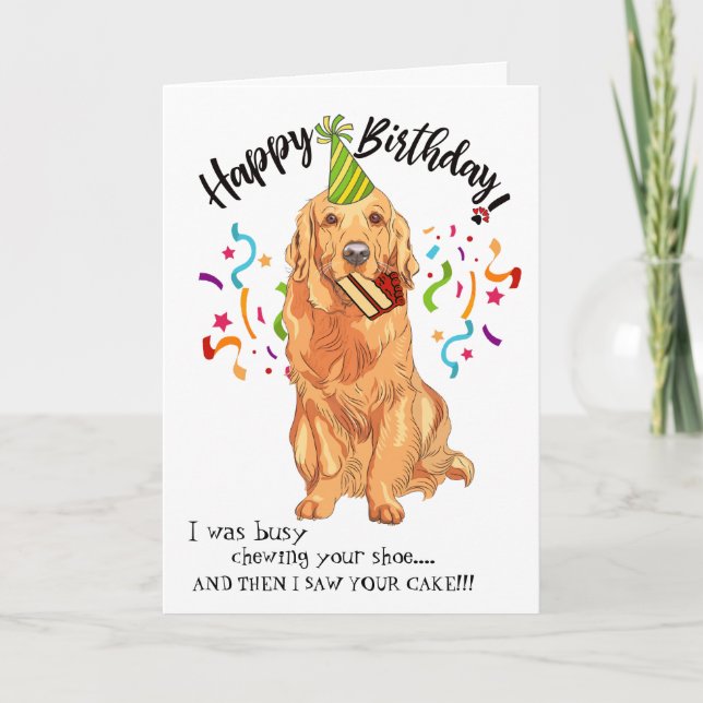 Carte Joyeux Anniversaire de Votre Chien Retriever Doré (Devant)