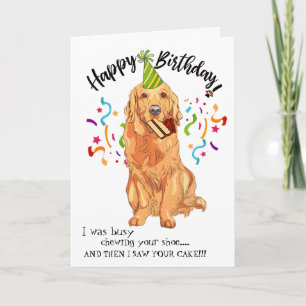 Carte Joyeux Anniversaire de Votre Chien Retriever Doré