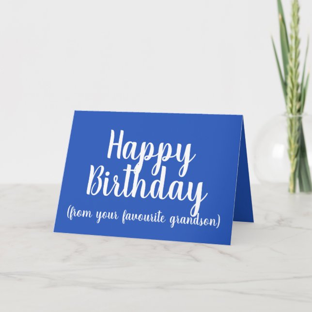 Carte Joyeux anniversaire de votre petit-fils favori (Devant)