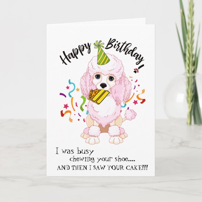 Carte Joyeux anniversaire de votre poodle Buddy (Devant)