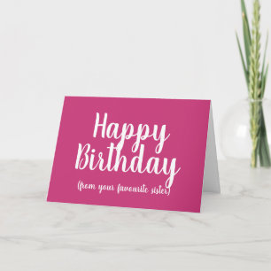 Carte Joyeux anniversaire de votre soeur préférée