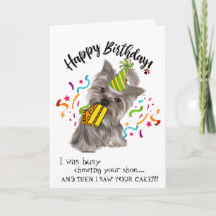 Carte Joyeux anniversaire de votre Yorkie Buddy