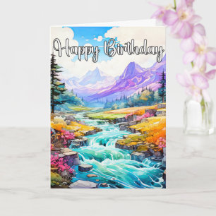 Carte Joyeux Anniversaire Début Printemps Extérieur