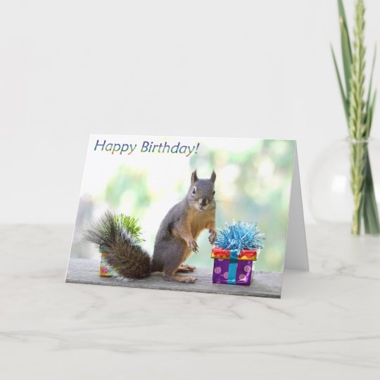 Carte Joyeux Anniversaire D Ecureuil Zazzle Fr