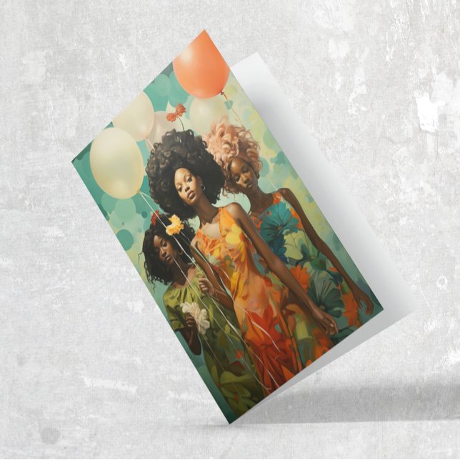 Carte Joyeux anniversaire des Ballons Africains-Américai (Créateur téléchargé)