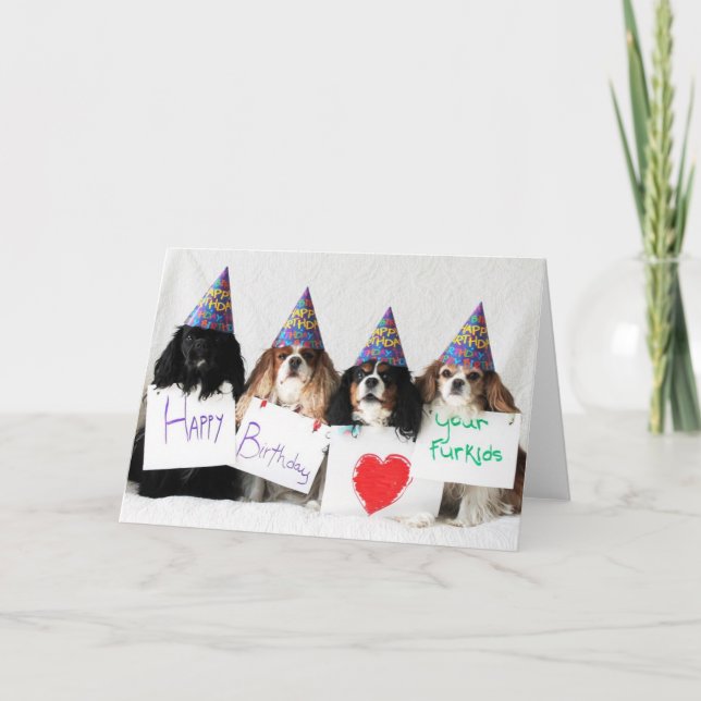 Carte Joyeux anniversaire des cavaliers de chien de jour (Devant)