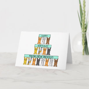 Carte Joyeux anniversaire des chats du Nouveau-Mexique
