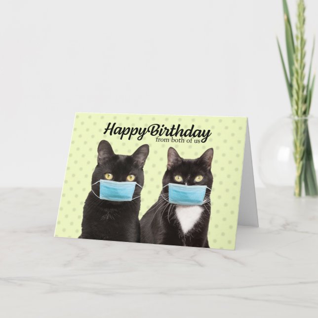 Carte Joyeux anniversaire des deux mignons couple de cha (Devant)