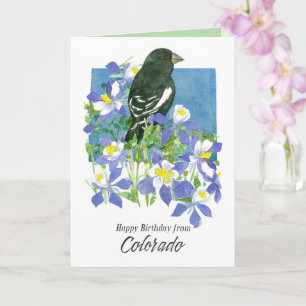 Carte Joyeux anniversaire des fleurs de Colorado Lark Bu