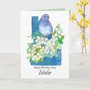 Carte Joyeux anniversaire des fleurs de syringa Idaho Bl