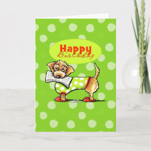 Carte Joyeux anniversaire des pommes de Dachshund