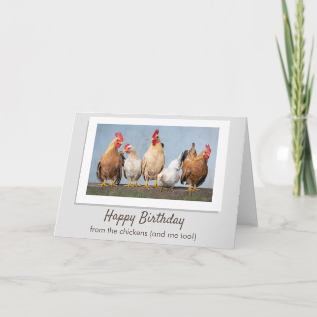 Carte Joyeux Anniversaire Des Poulets (Devant)