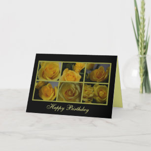 Carte Joyeux anniversaire des Roses Jaunes