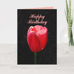 Carte Joyeux anniversaire des Tulipes Rouges