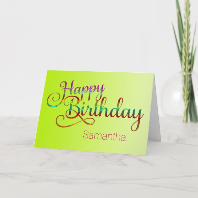 Carte JOYEUX ANNIVERSAIRE - design de texte + vos propre (Devant)