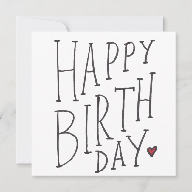 Carte Joyeux Anniversaire Dessiné à la Main  (Devant)