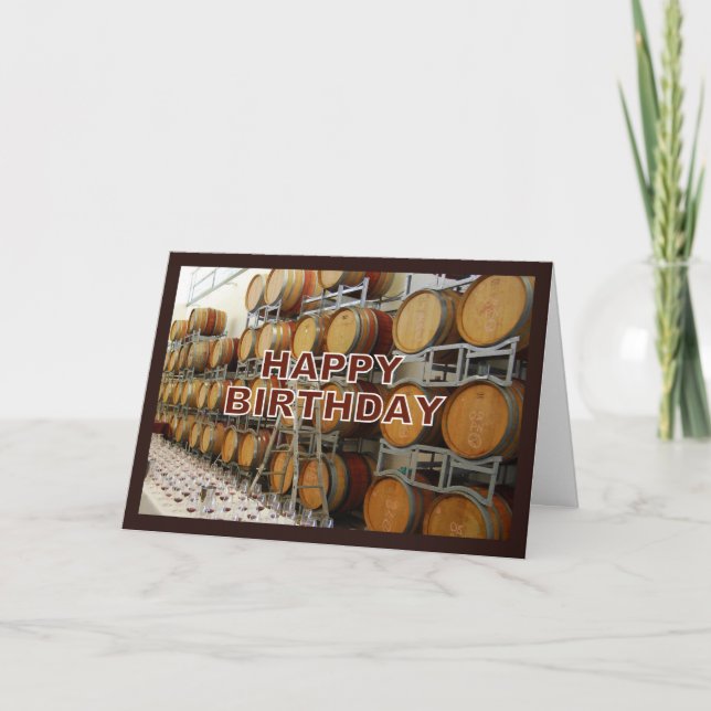 Carte Joyeux anniversaire d'établissement vinicole (Devant)