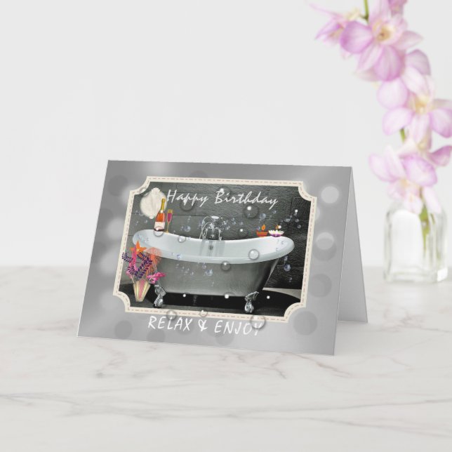 Carte Joyeux Anniversaire Détendez-Vous Et Profitez De B (Orchidée)