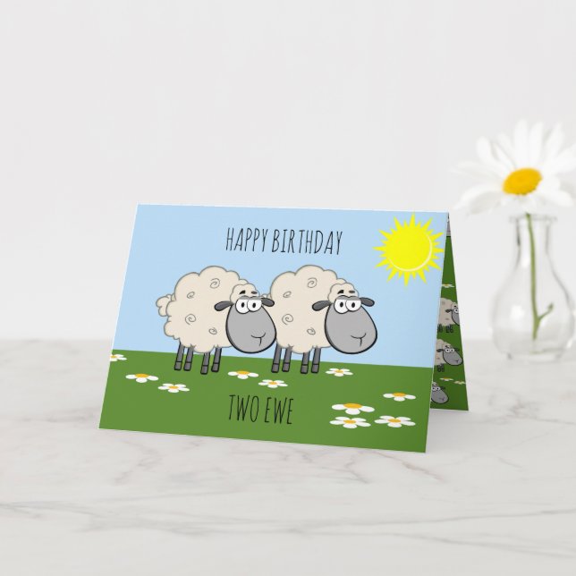 Carte Joyeux Anniversaire Deux Ewe (Petite plante)
