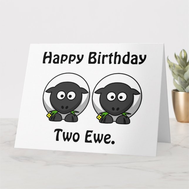 Carte Joyeux Anniversaire Deux Ewe À Vous Cartoon (Petite plante)